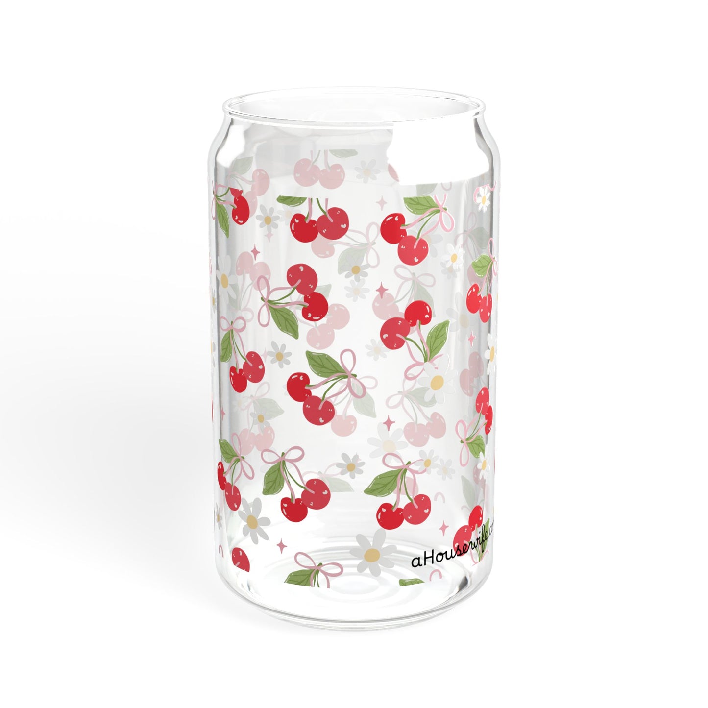 Cherry Blossom Sipper Glass, 16oz