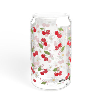 Cherry Blossom Sipper Glass, 16oz