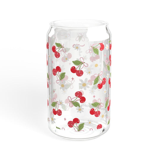Cherry Blossom Sipper Glass, 16oz
