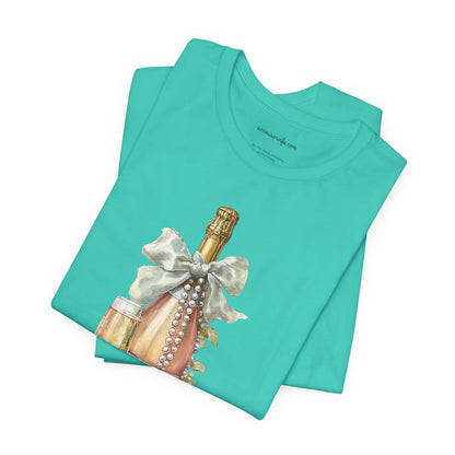 Champagne Bottle with Flowers T-Shirt