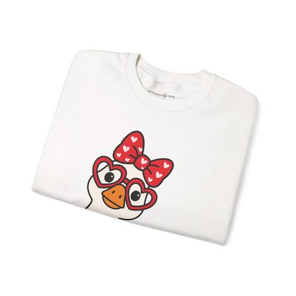 Goose with Heart Glasses sweatshirt | Hello graphic crewneck