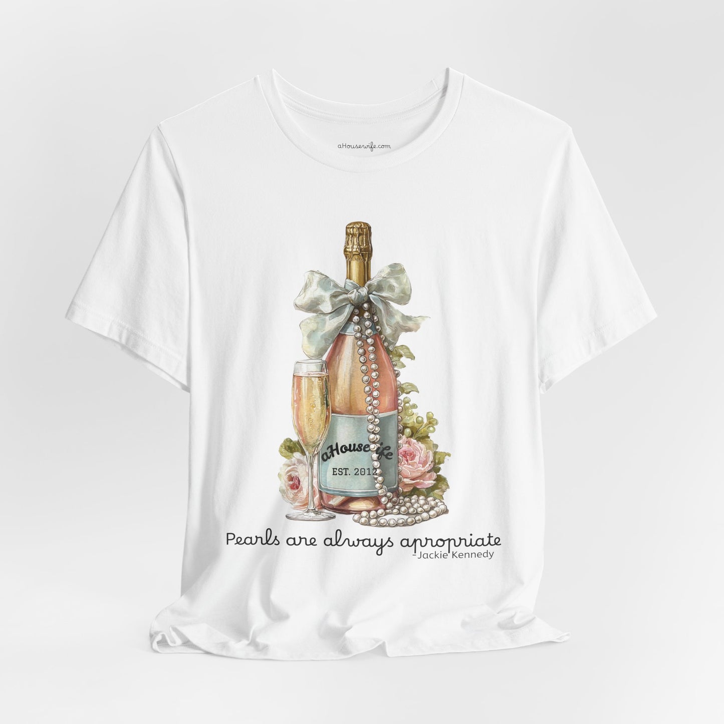 Champagne Bottle with Flowers T-Shirt