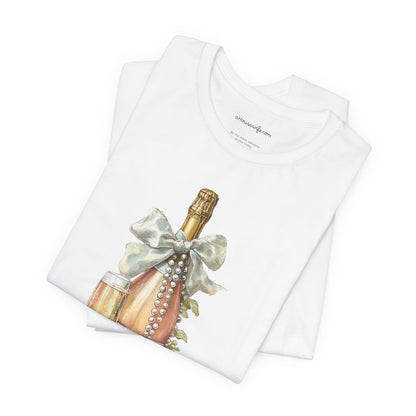 Champagne Bottle with Flowers T-Shirt