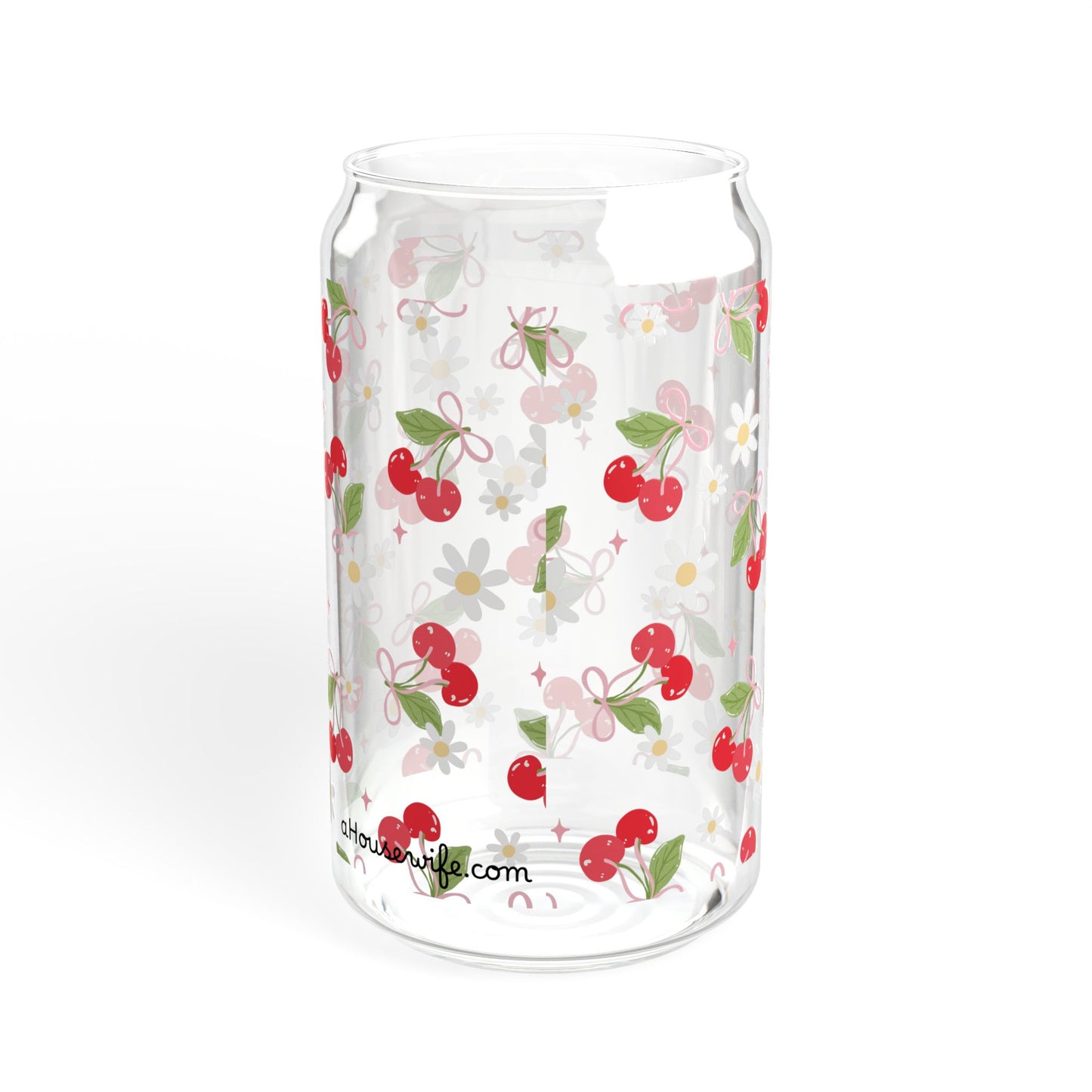 Cherry Blossom Sipper Glass, 16oz