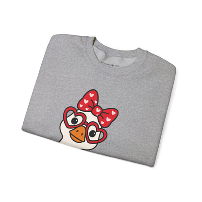 Goose with Heart Glasses sweatshirt | Hello graphic crewneck