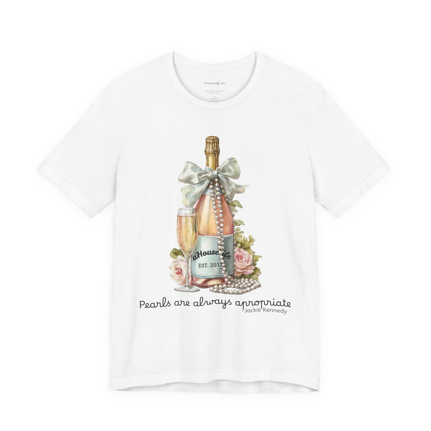 Champagne Bottle with Flowers T-Shirt