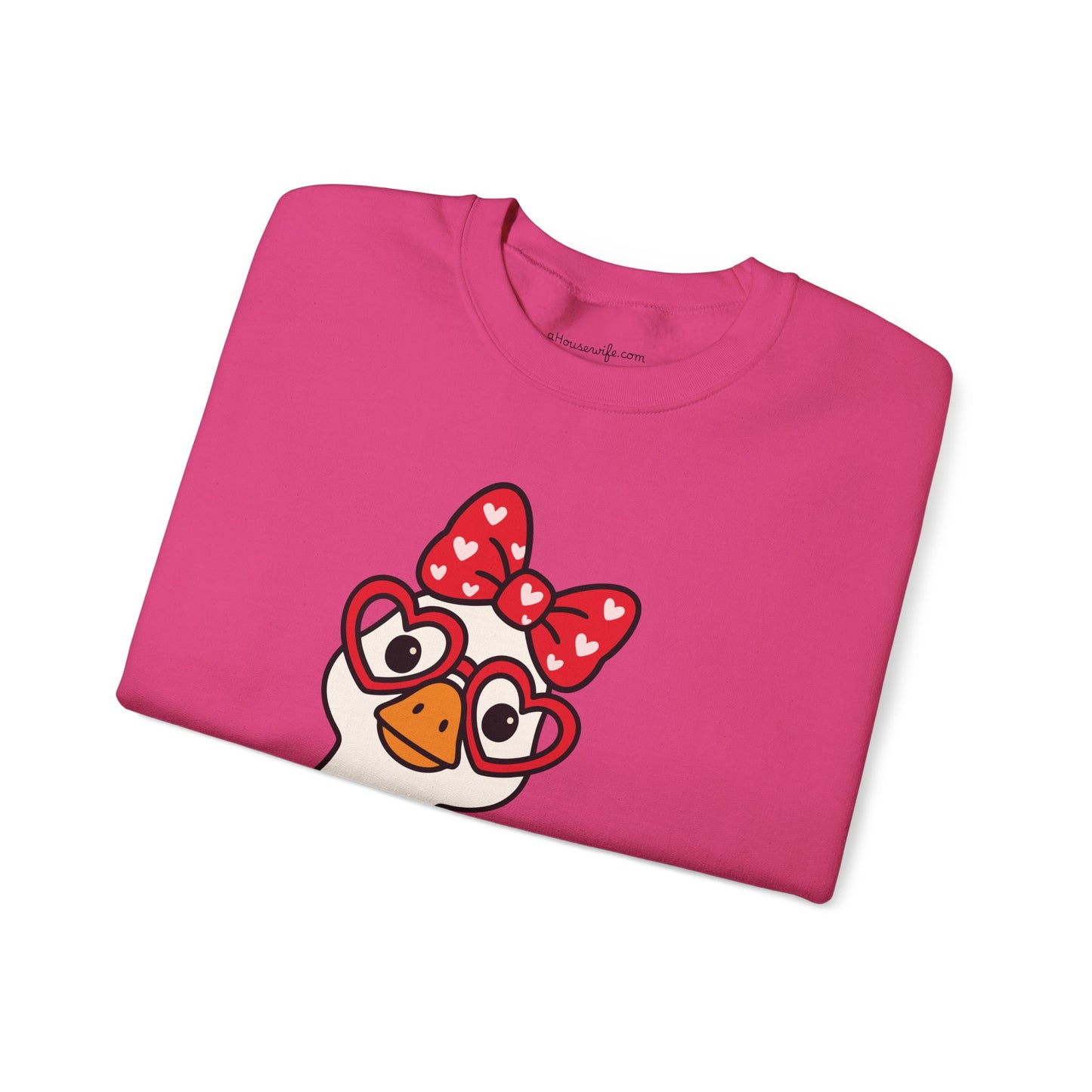 Goose with Heart Glasses sweatshirt | Hello graphic crewneck