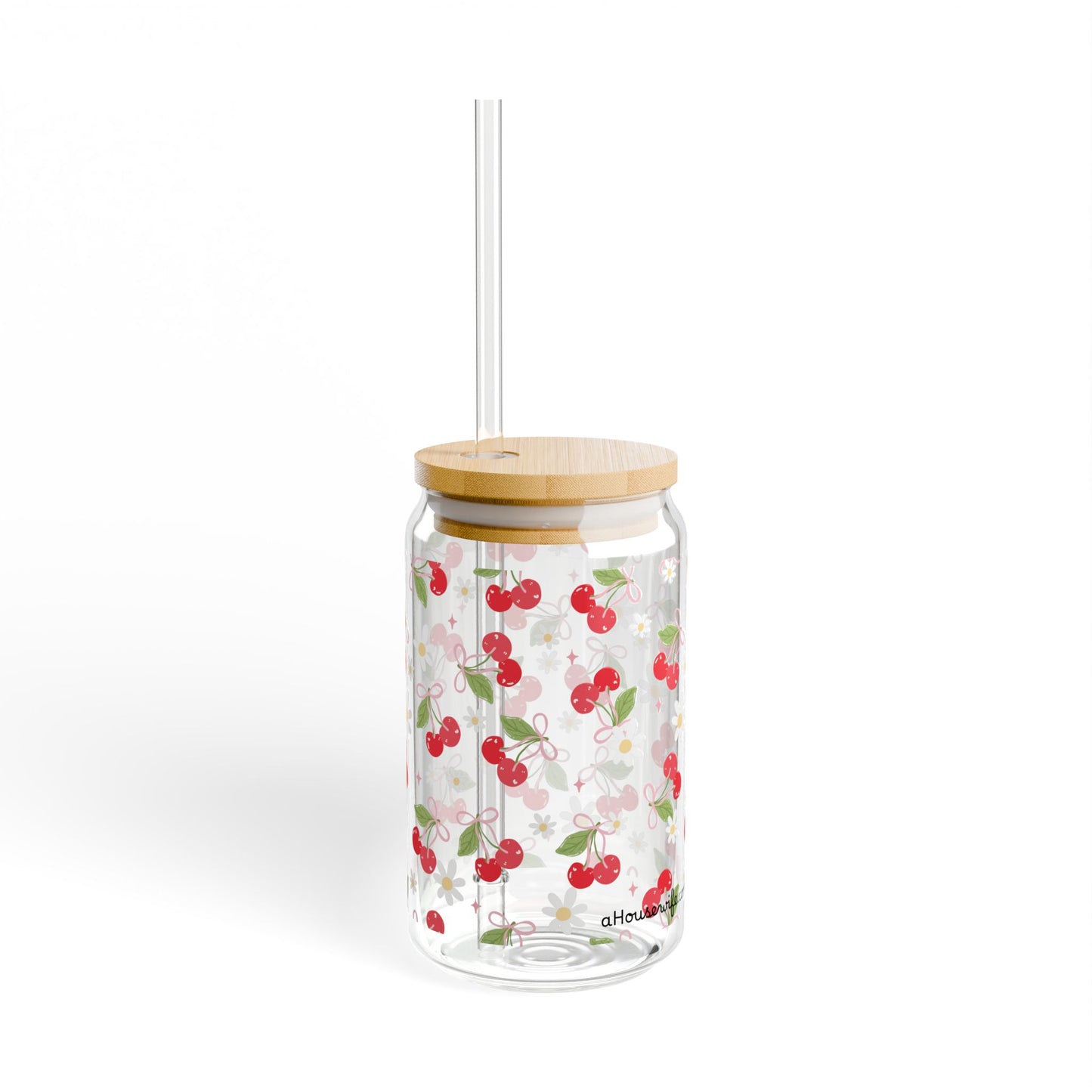 Cherry Blossom Sipper Glass, 16oz