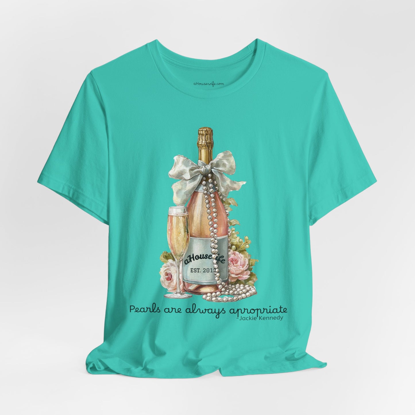 Champagne Bottle with Flowers T-Shirt