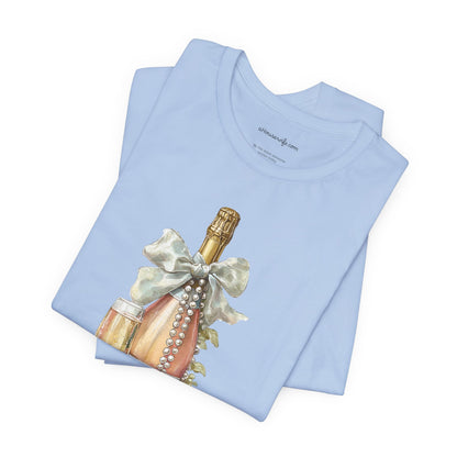 Champagne Bottle with Flowers T-Shirt