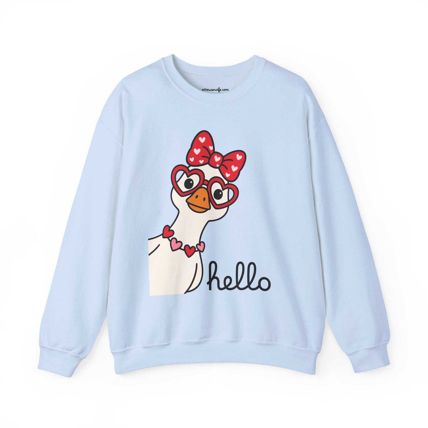 Goose with Heart Glasses sweatshirt | Hello graphic crewneck