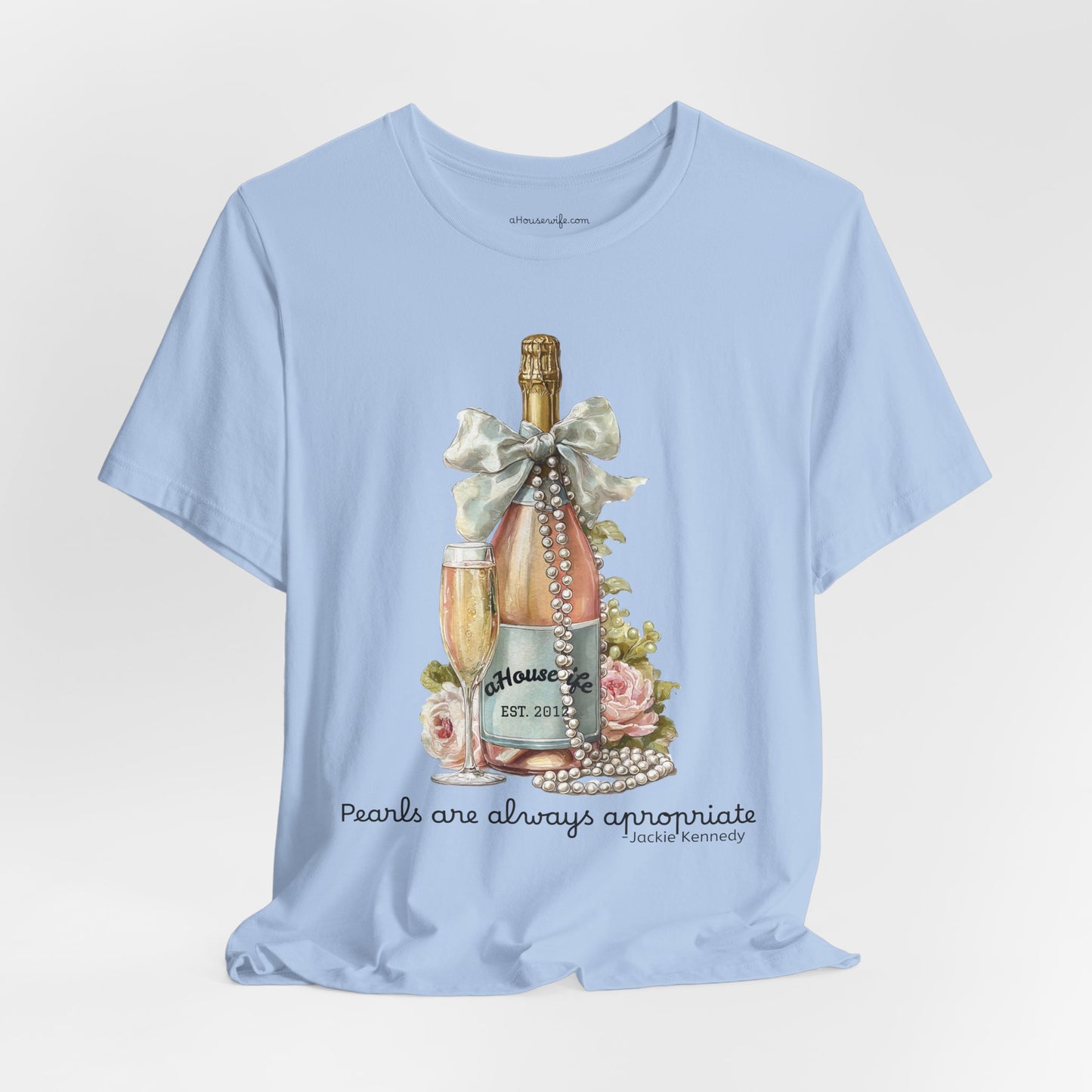 Champagne Bottle with Flowers T-Shirt