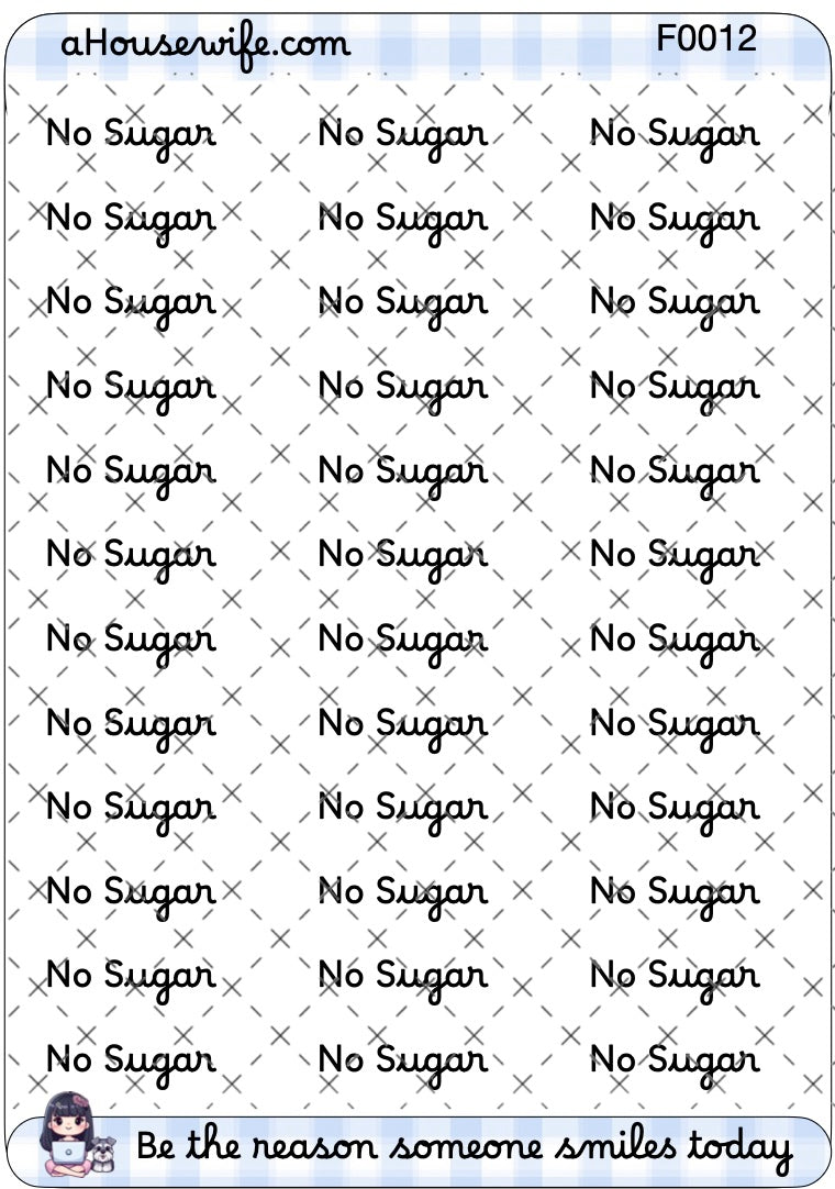 No sugar
